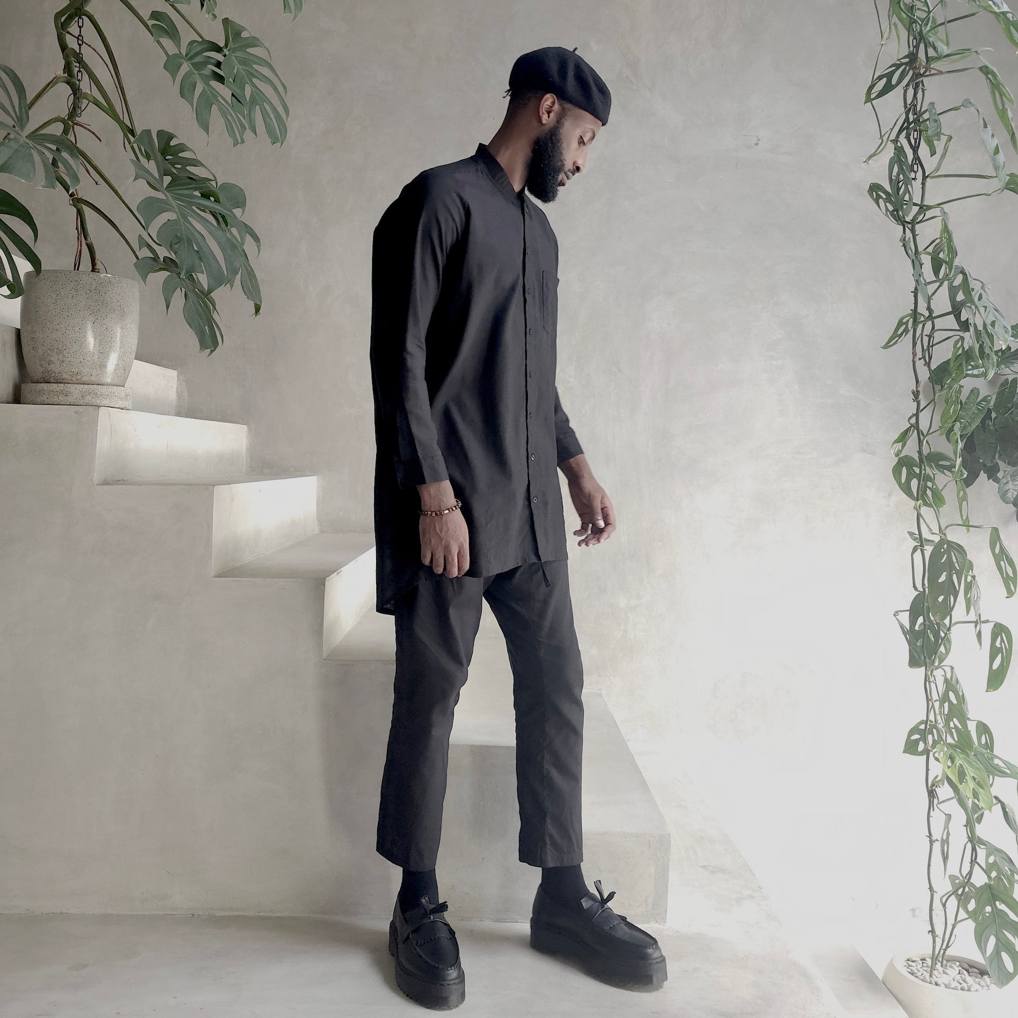 Hemp Tunic Black Men