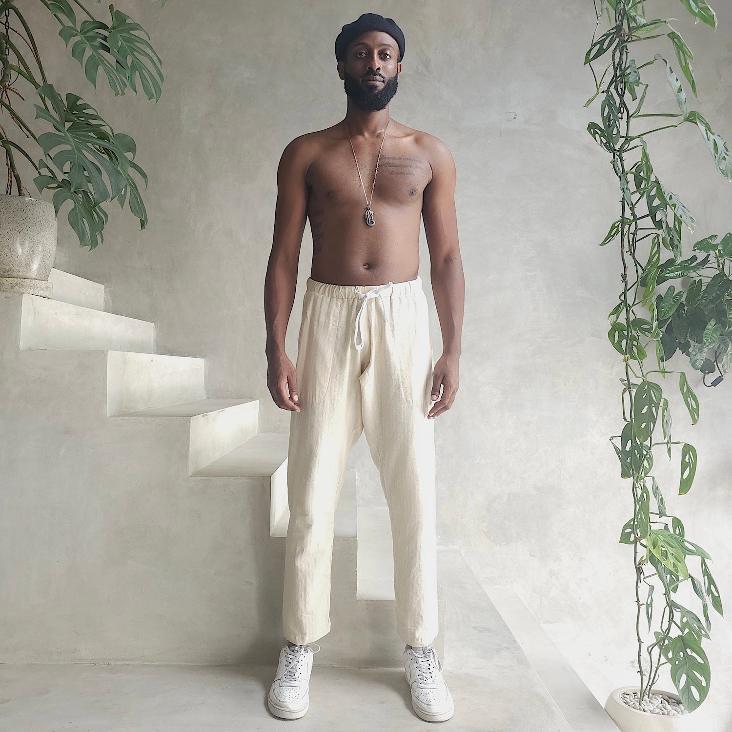 Hemp Easy Fit Pants Sand Men