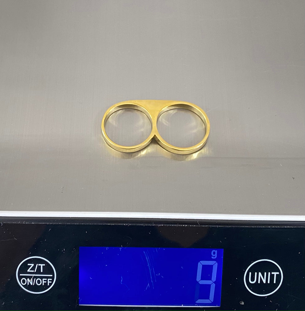 2 Finger Ring Slim Brass - eleven44