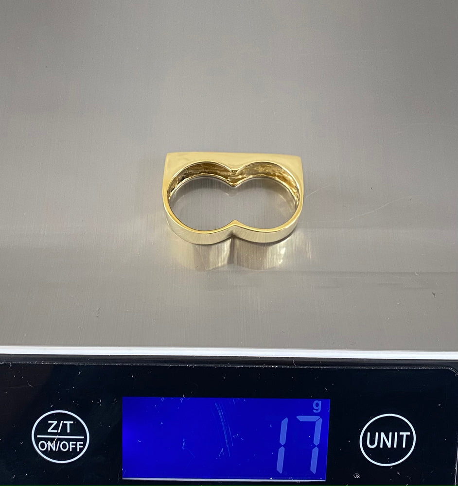 2 Finger RIng Wide Brass - eleven44