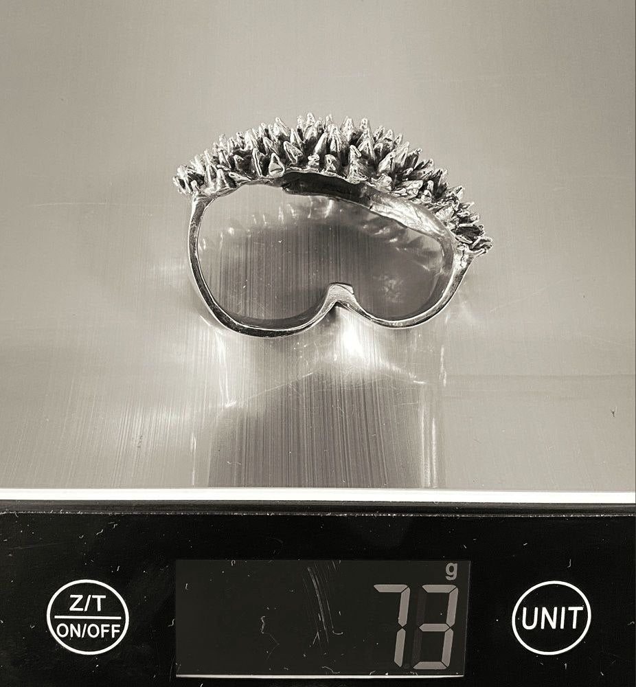 Spike 3 Finger Ring Silver - eleven44