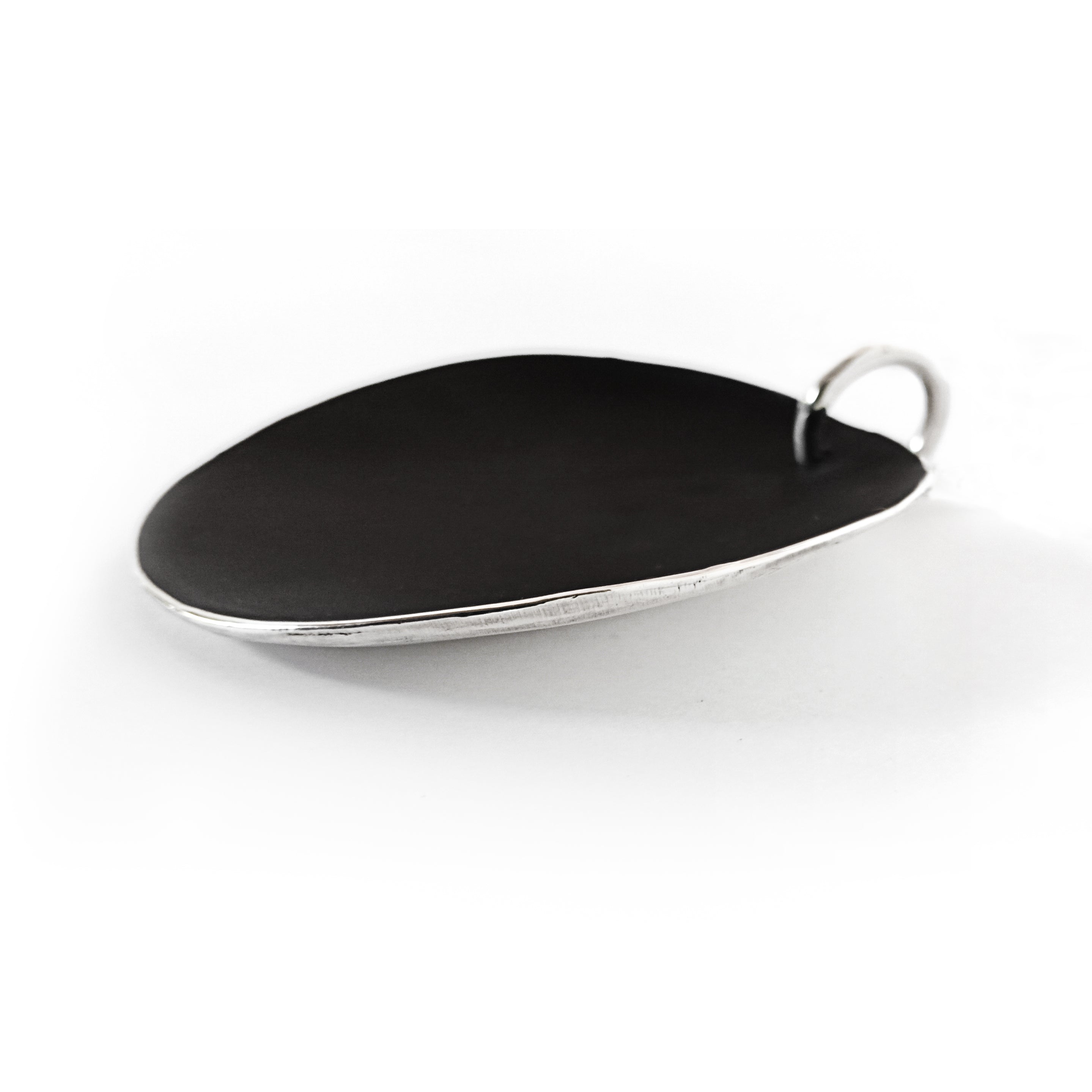 Big Circle Pendant Sterling Silver Oxide