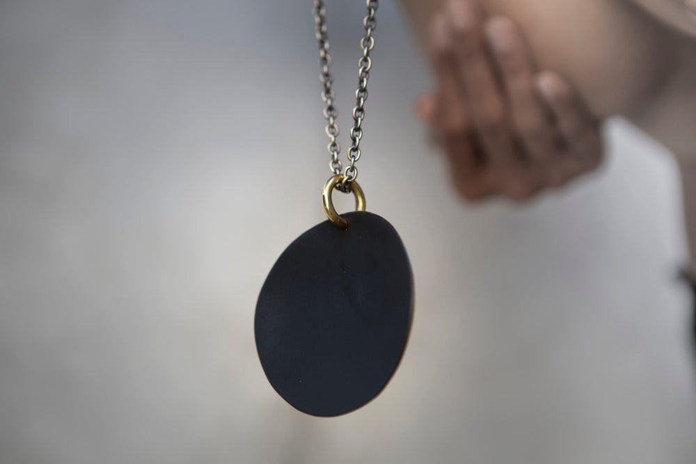 Big Circle Pendant Brass Oxide