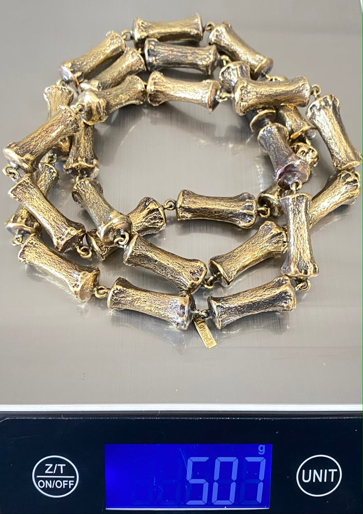 Bone Necklace Brass Large - eleven44