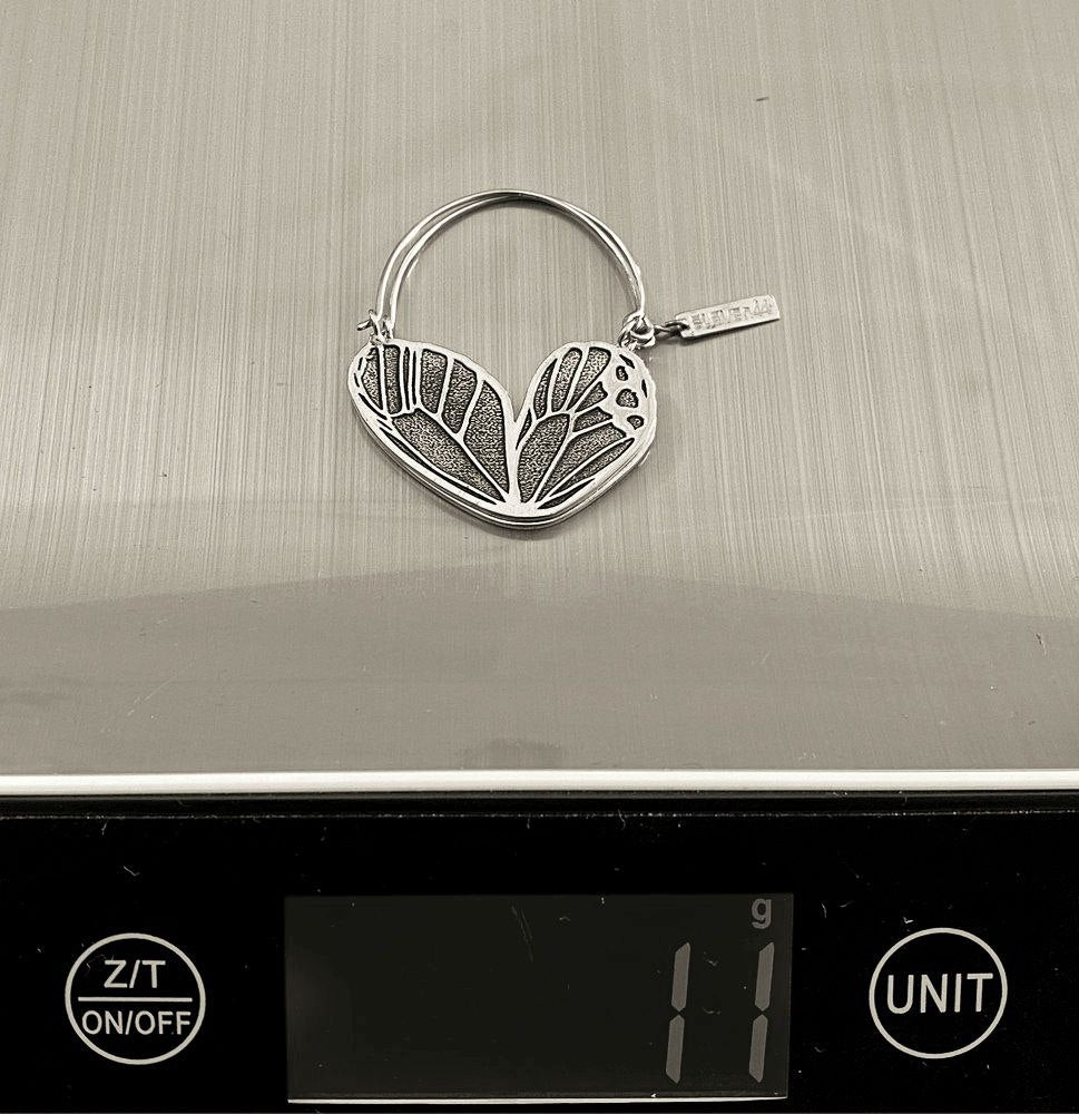 Butterfly Wing Mini Hoops Silver - eleven44