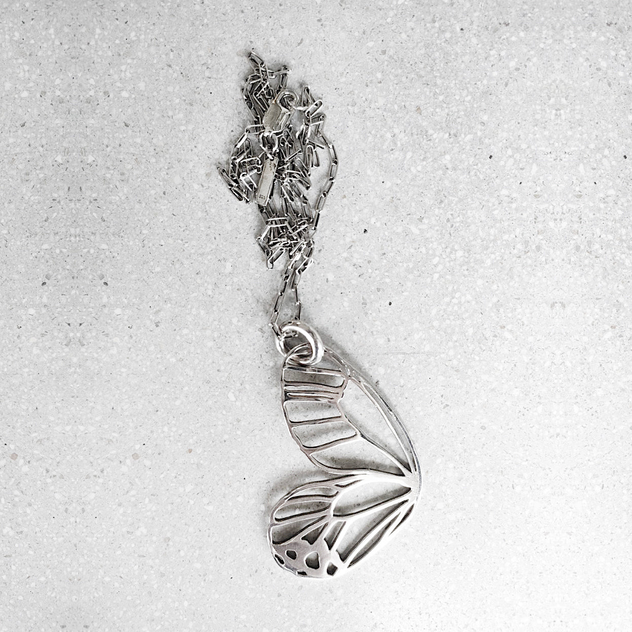 Butterfly Wing Pendant Sterling Silver