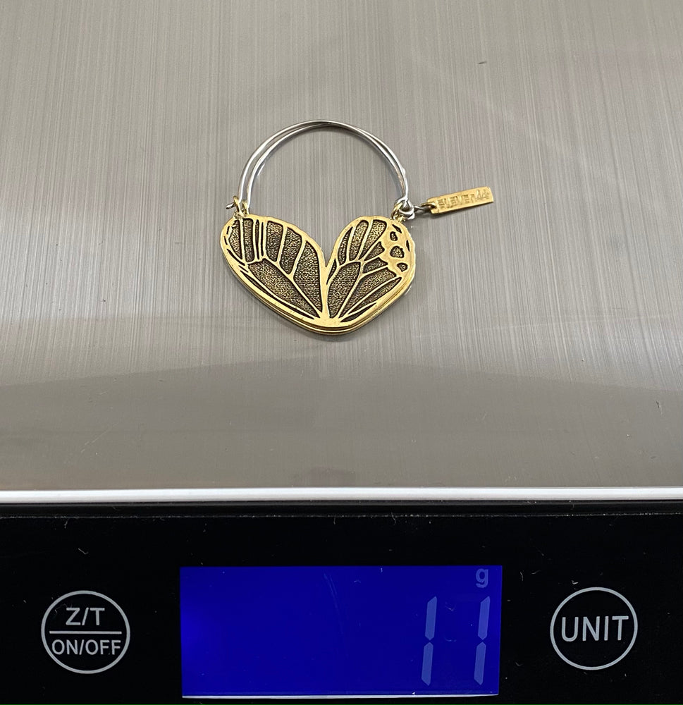 Butterfly Wing Mini Hoops Brass