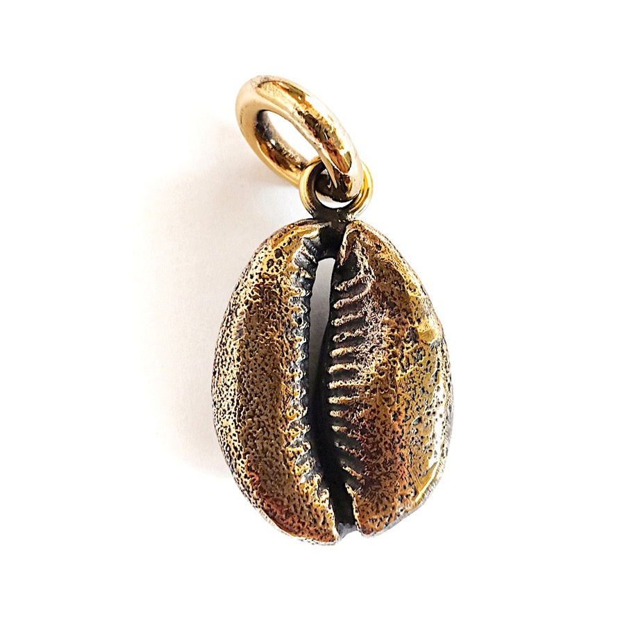 Cowrie Shell Pendant Brass