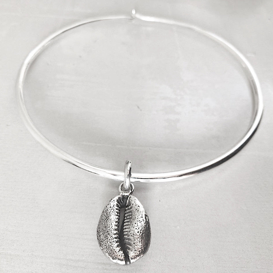 Cowrie Shell Pendant Sterling Silver