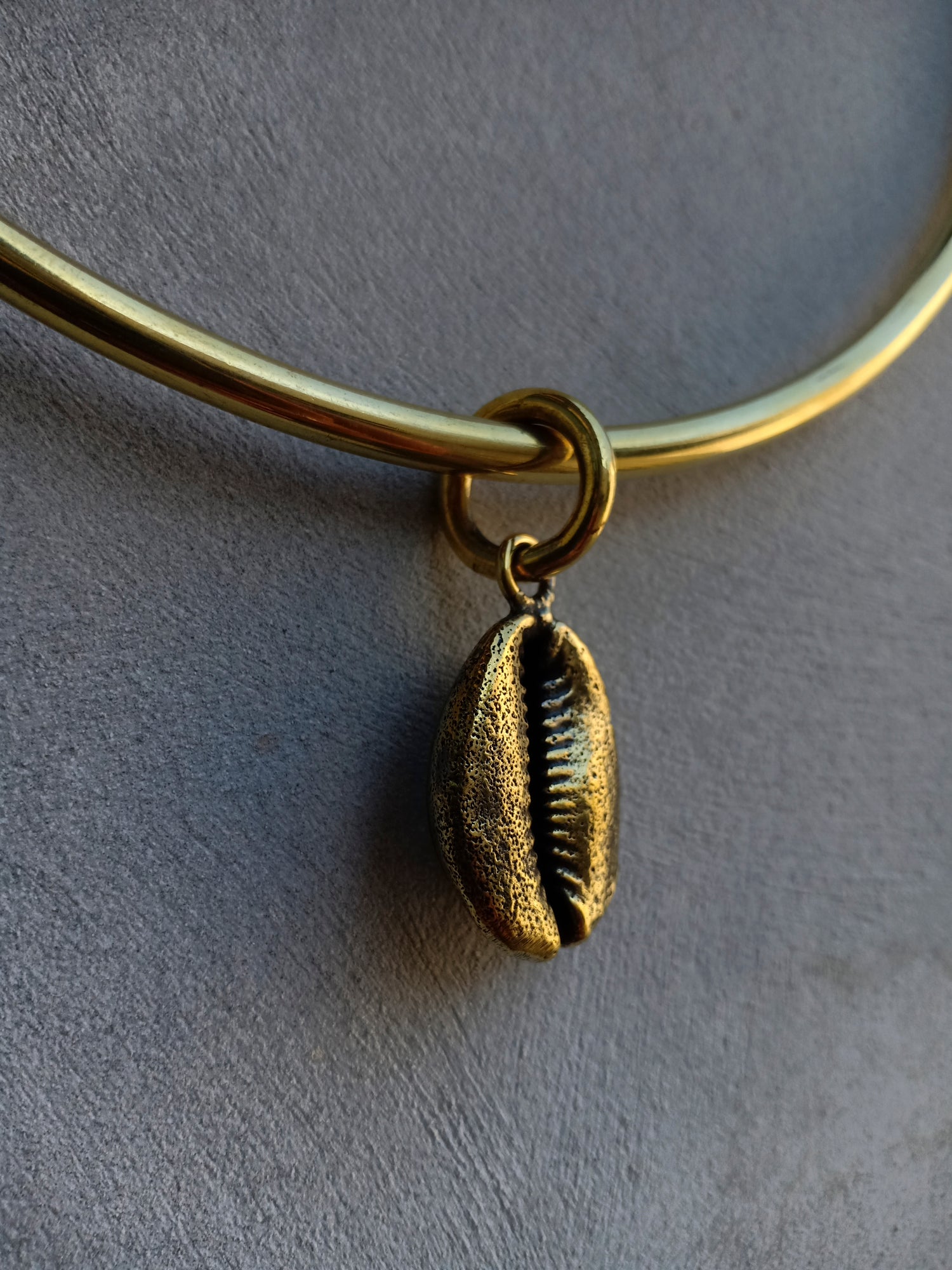 Cowrie Shell Pendant Brass