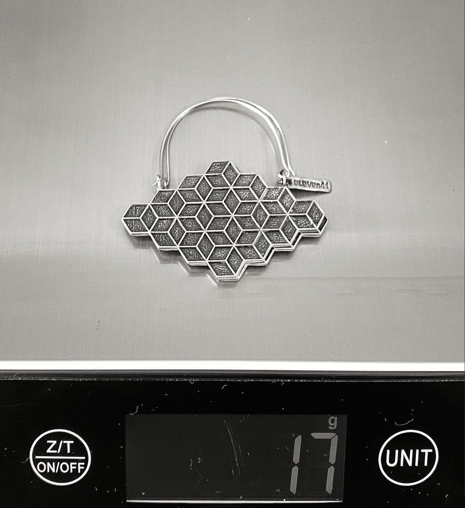 Cube Hoops Silver - eleven44