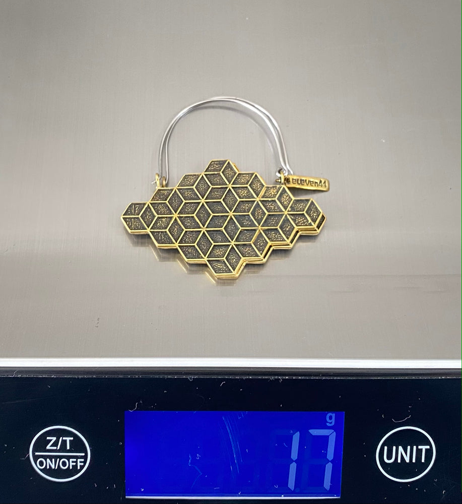 CUBE HOOPS BRASS