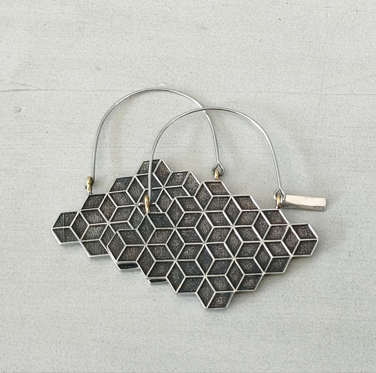 Cube Hoops Silver