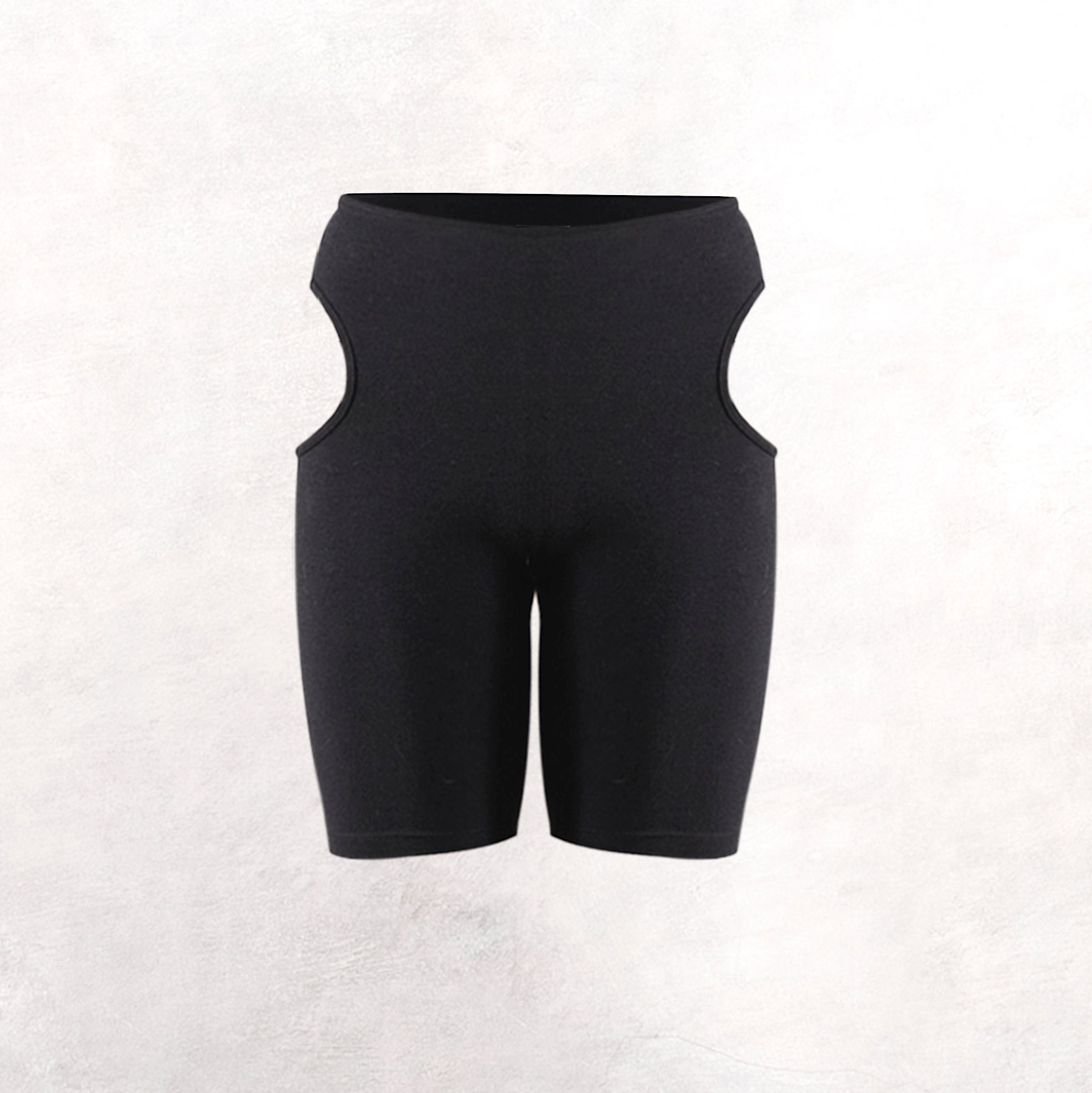 Cut Out Bike Shorts Black