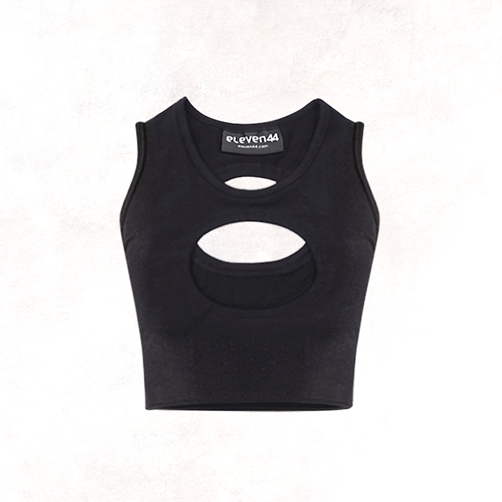 Cut Out Crop Top Black