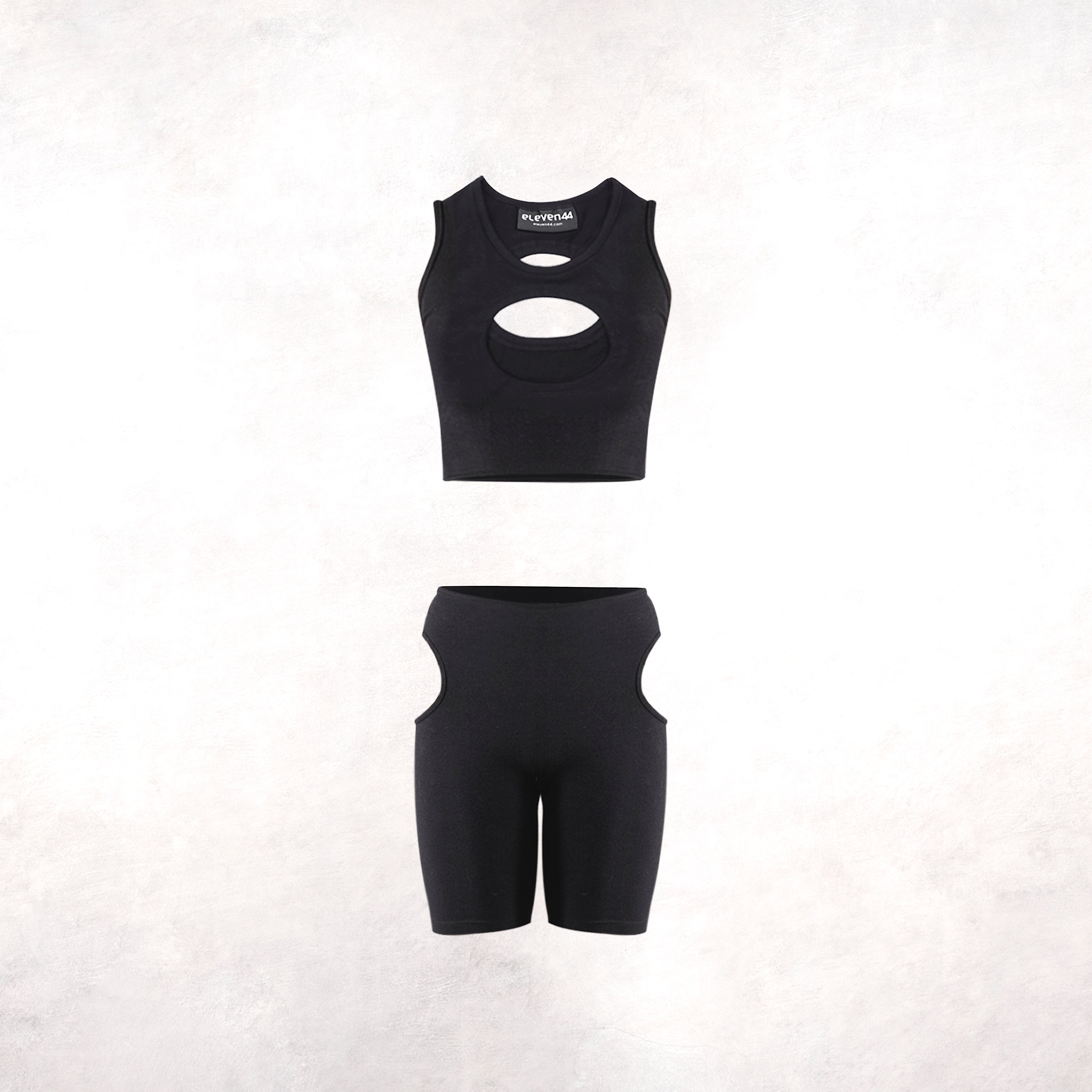 Cut Out Bike Shorts Black