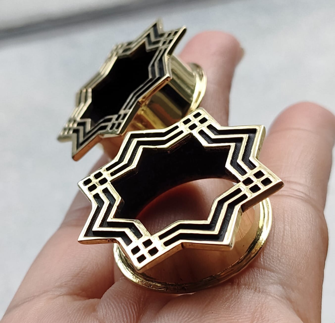 Diamond Tunnels 22K Gold Plated