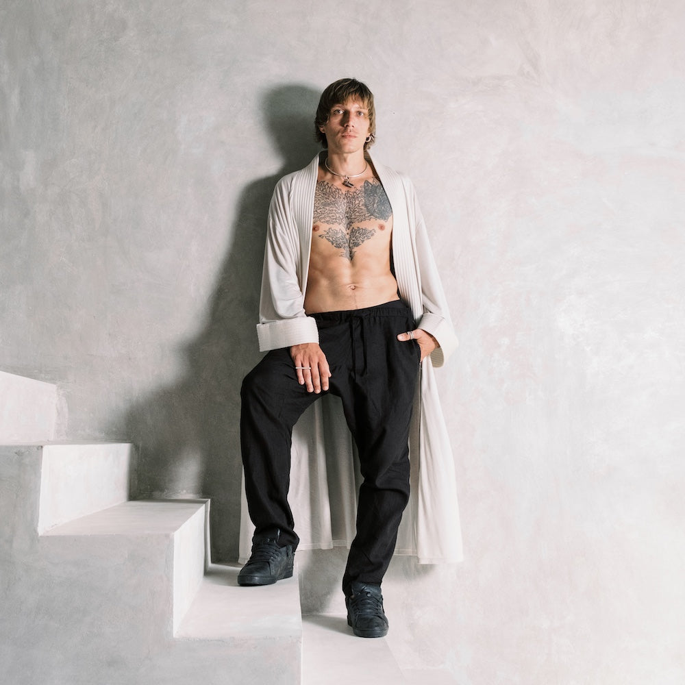 Hemp Easy Fit Pants Black Men