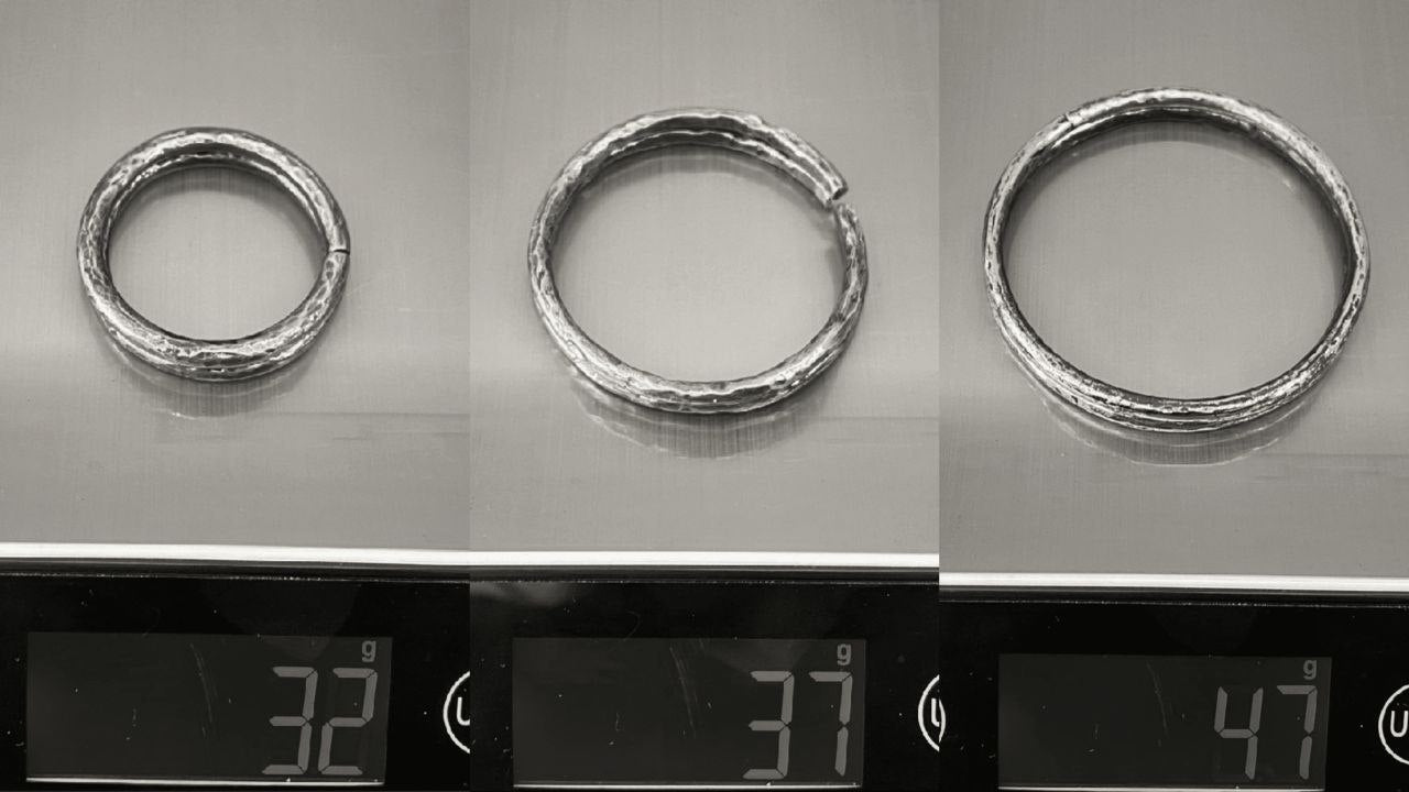 Gauged Hammered Hoops Silver - eleven44