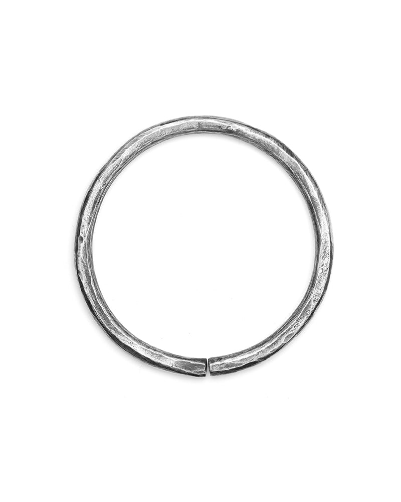 Gauged Hammered Hoops Silver