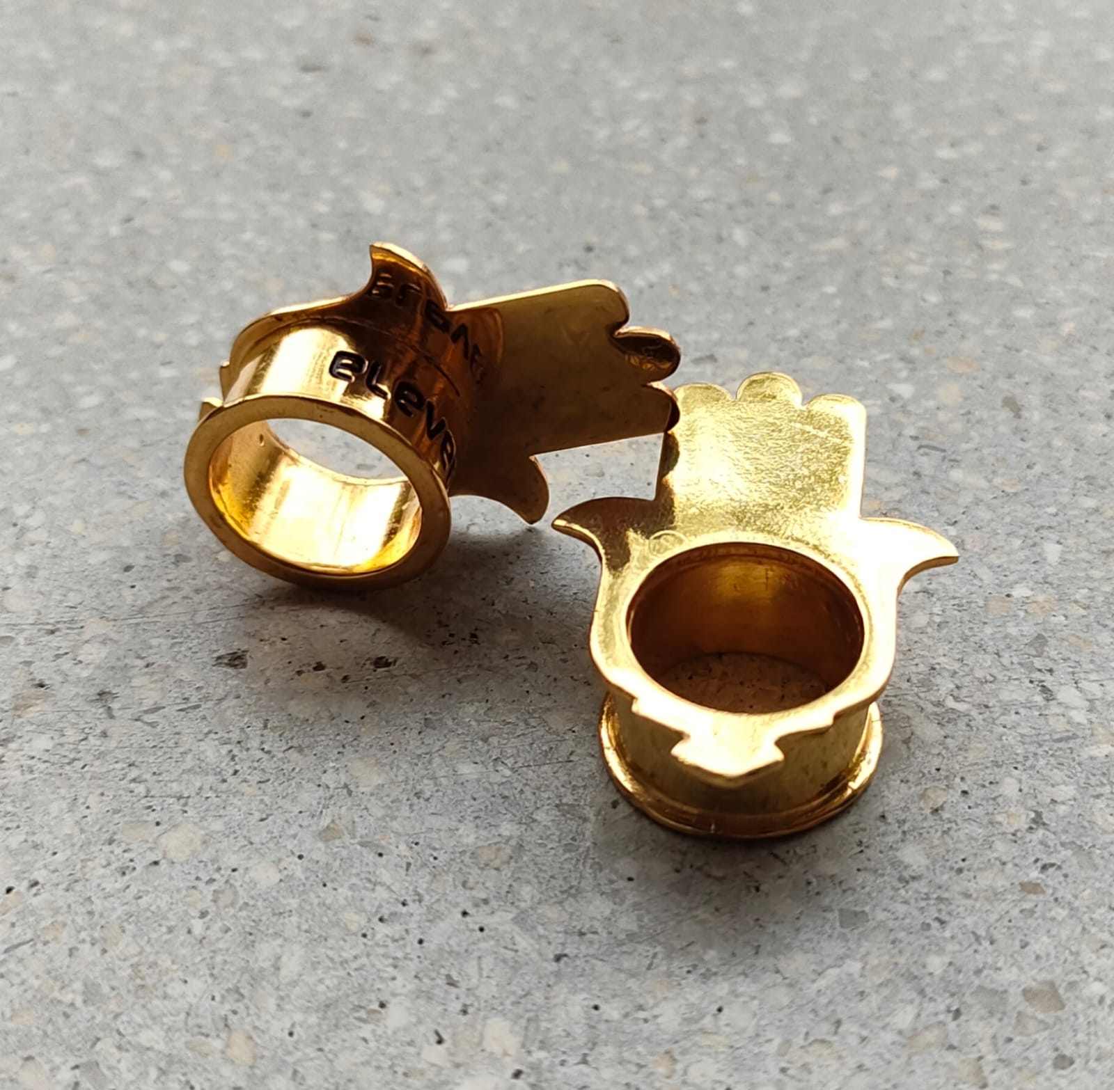 Hamsa Tunnels 22K Gold Plated