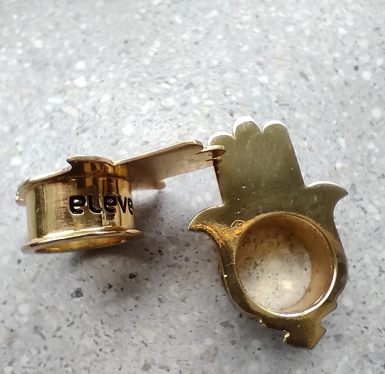 Hamsa Tunnels 22K Gold Plated