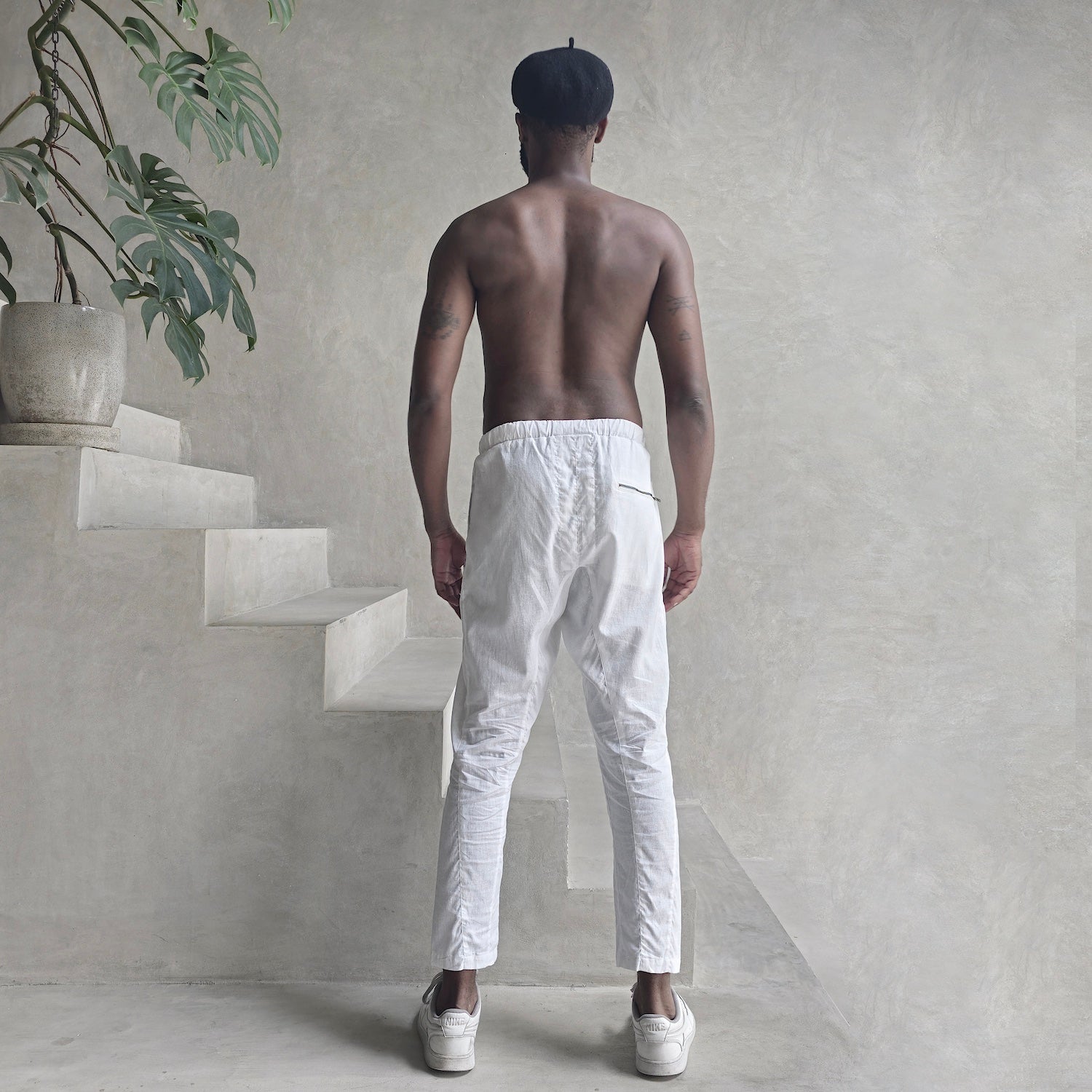 Hemp Easy Fit Pants White Men