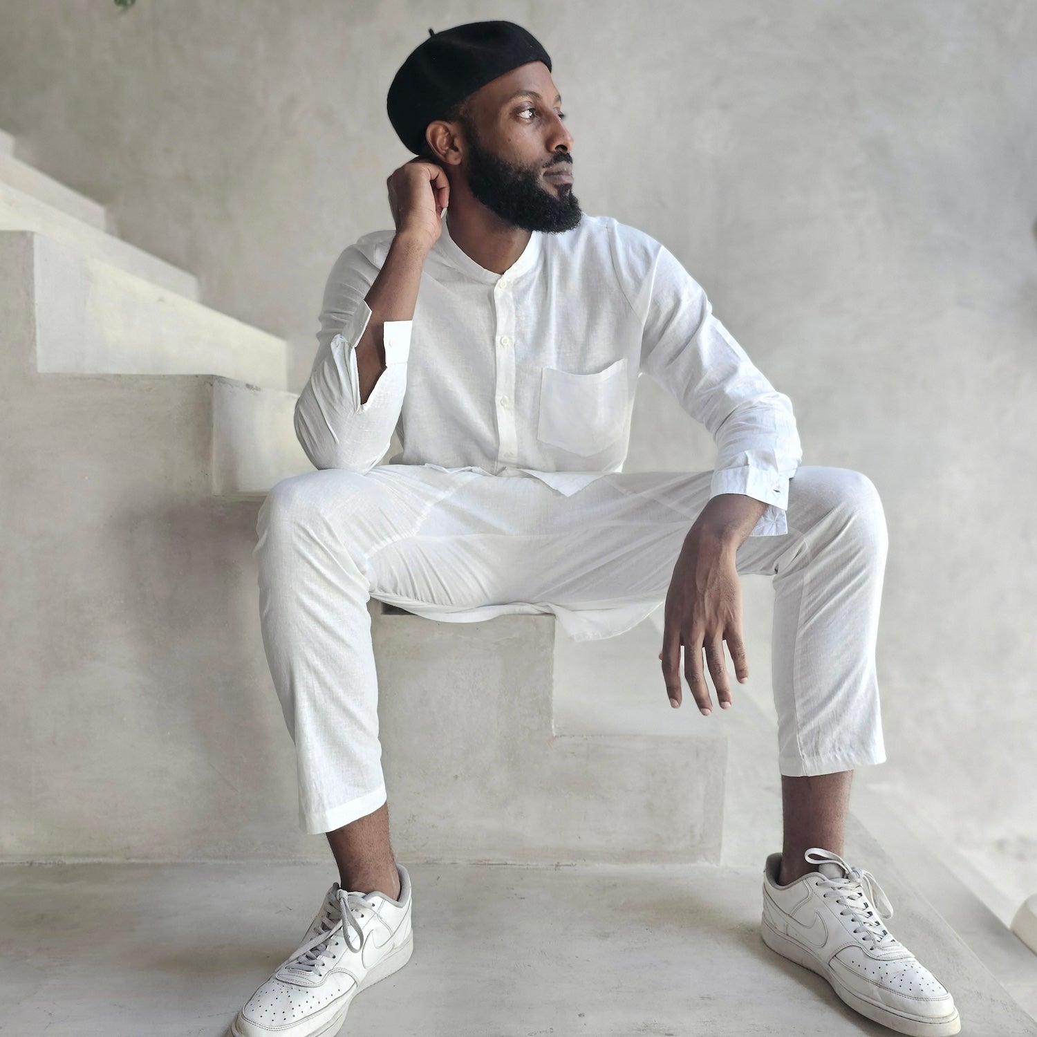 Hemp Easy Fit Pants White Men