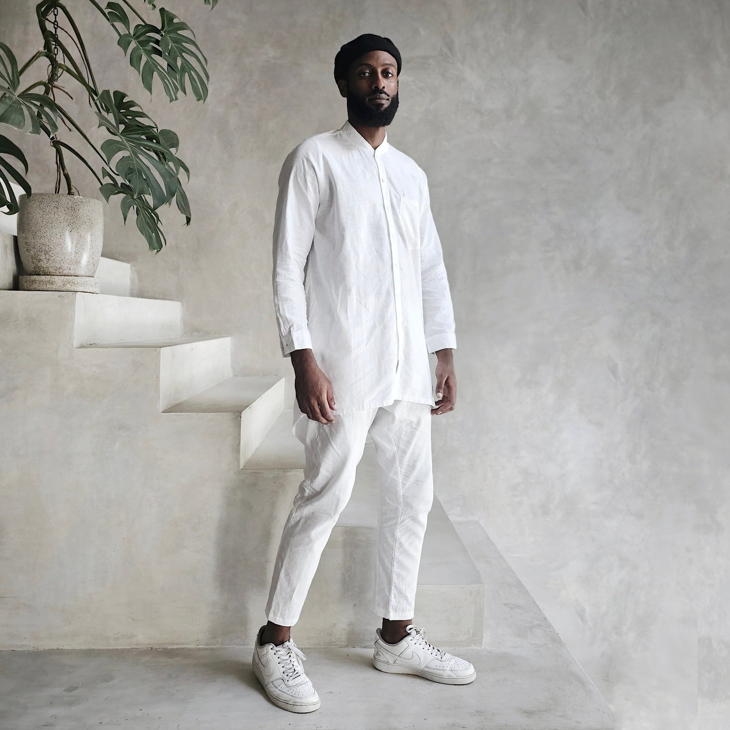 Hemp Easy Fit Pants White Men