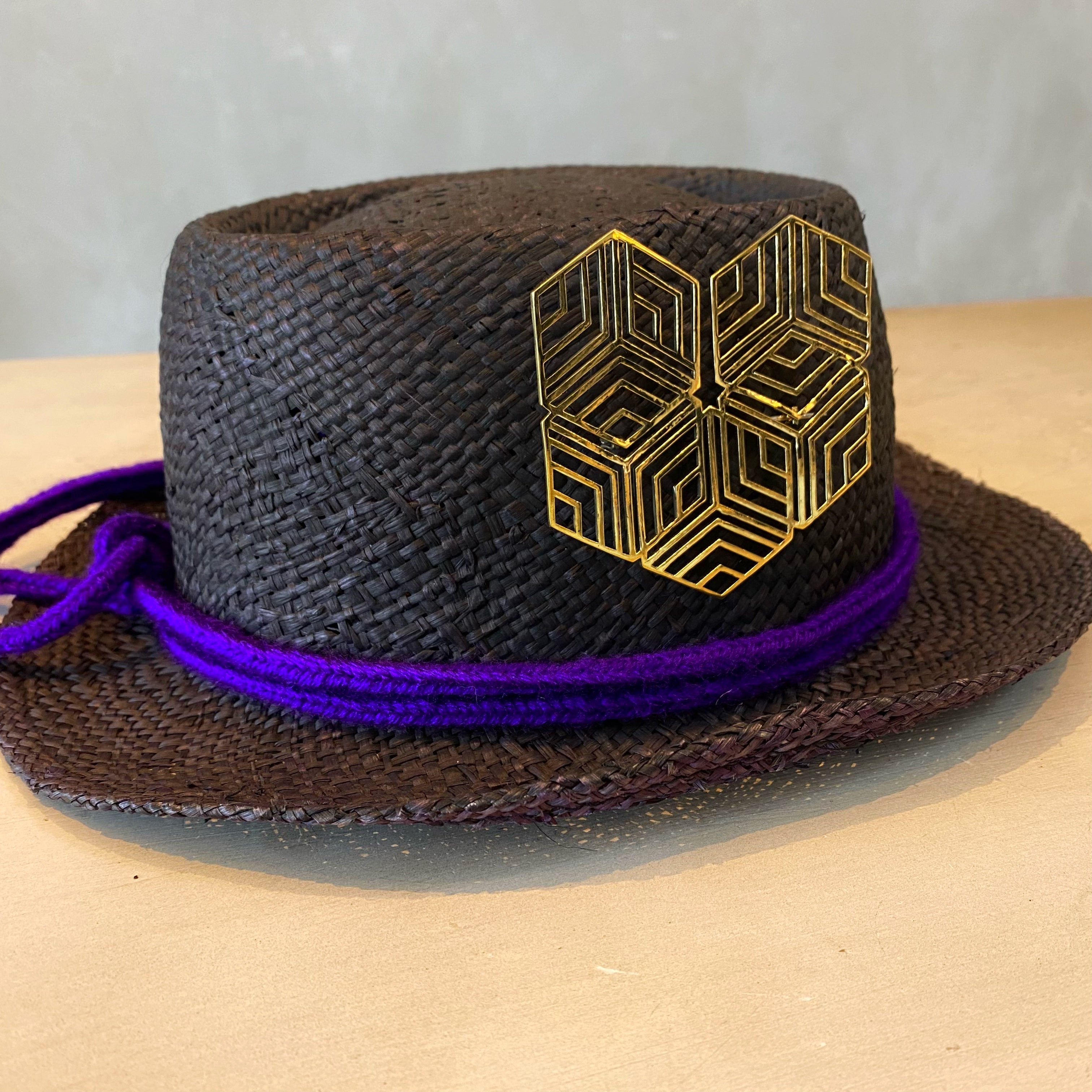 Hexagonal Brooch Brass