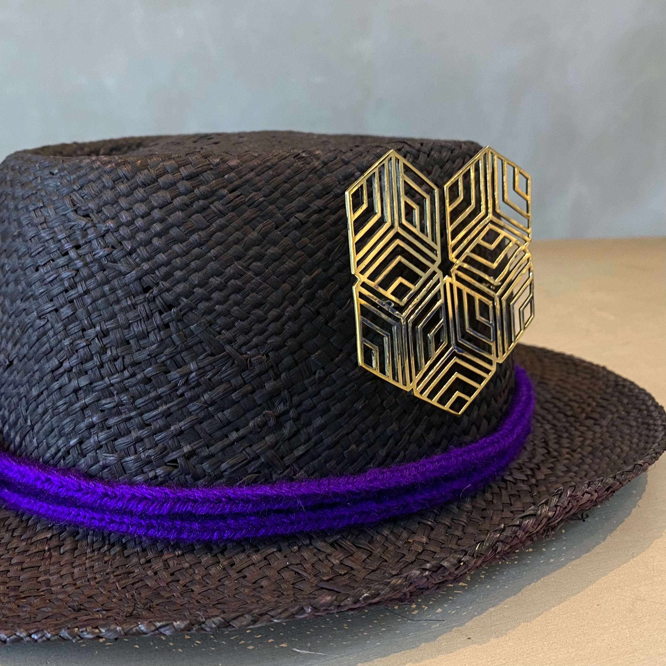 Hexagonal Brooch Brass