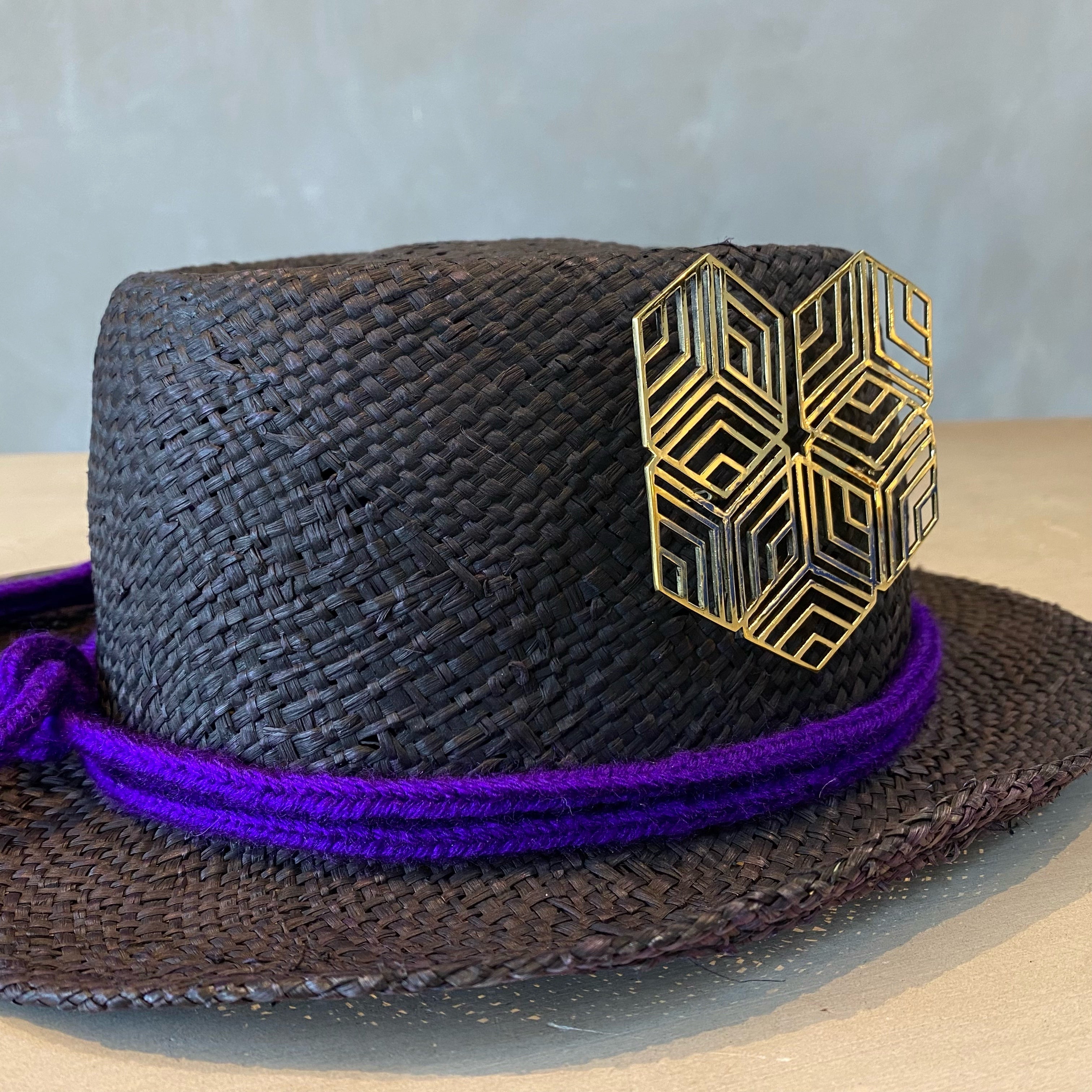 Hexagonal Brooch Brass