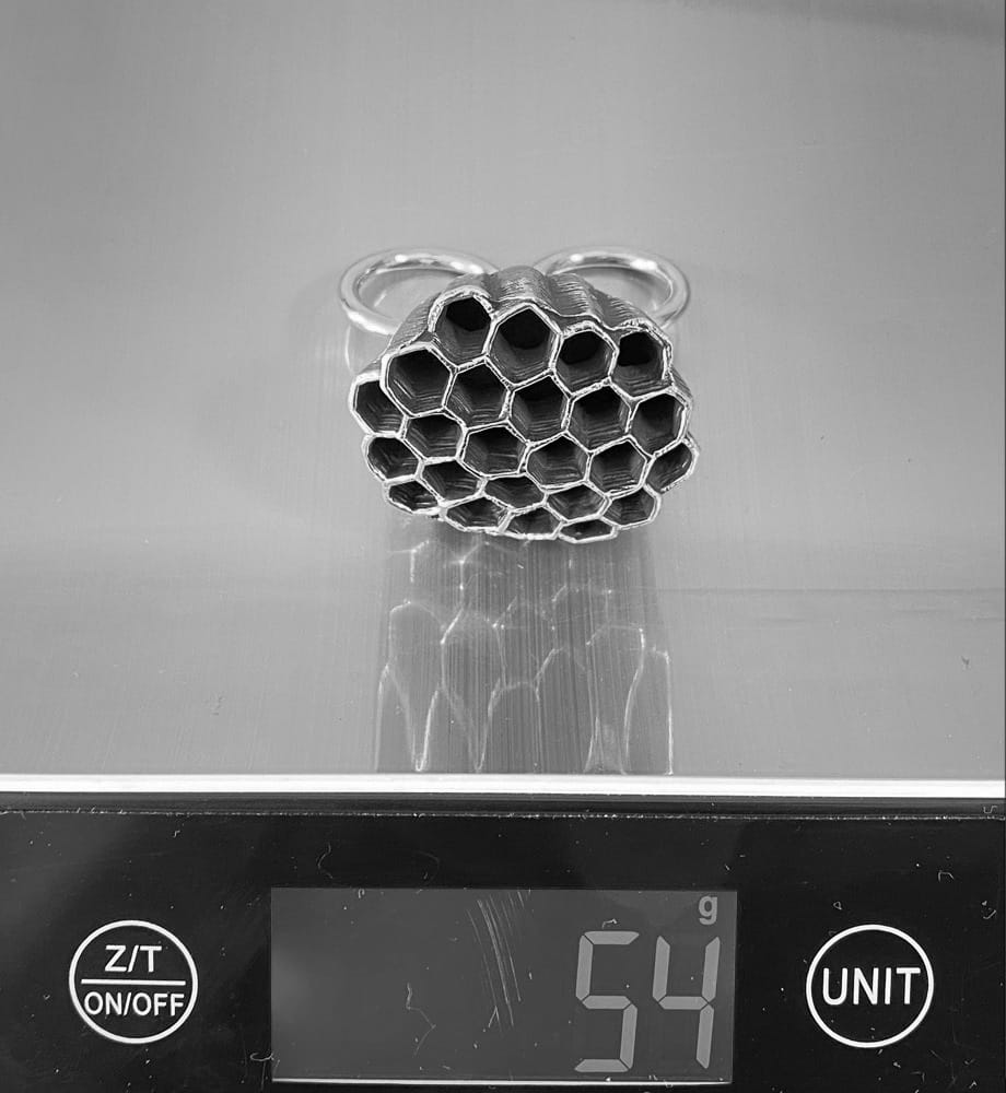 Honeycomb Ring Silver - eleven44