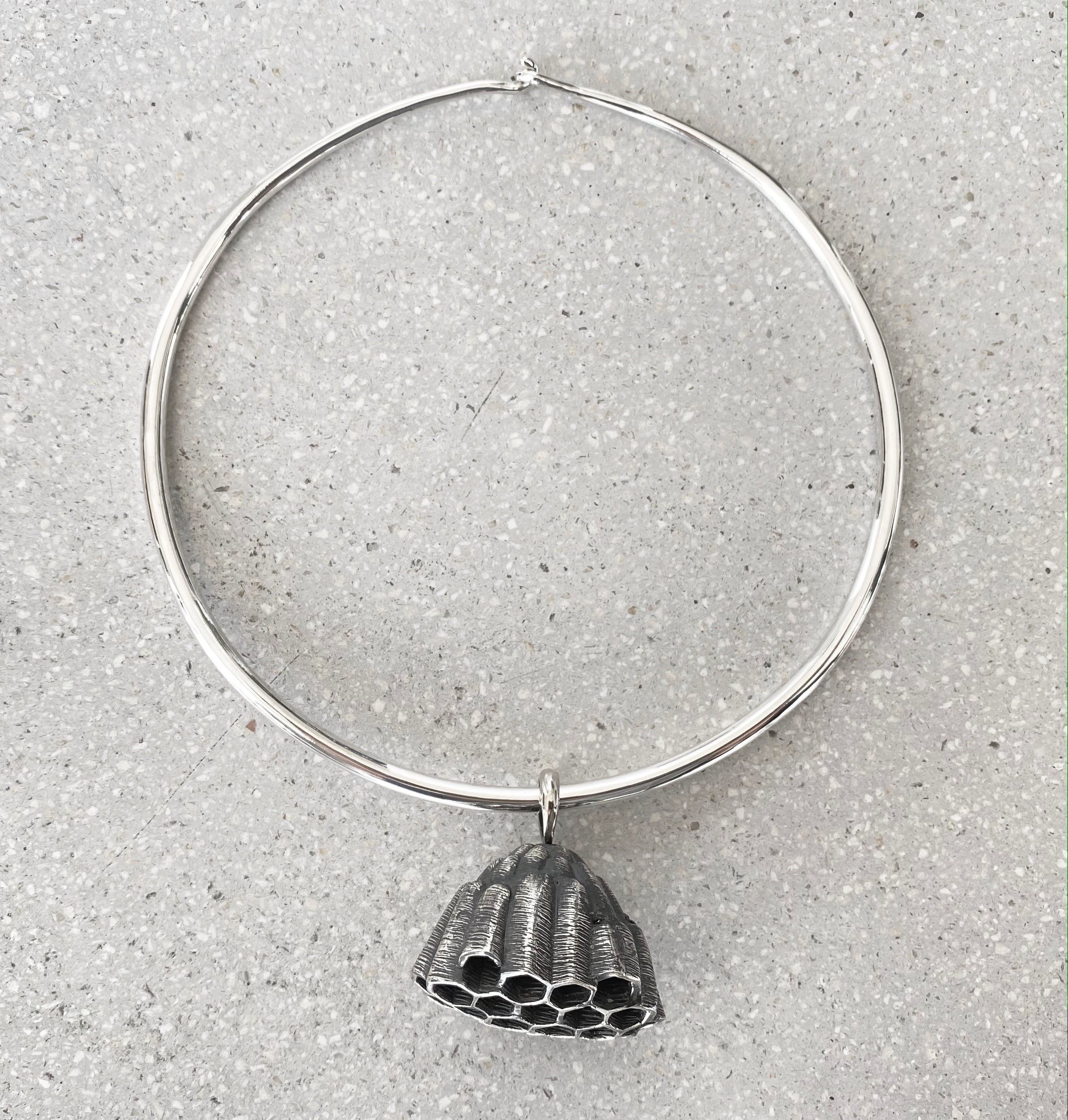 Honeycomb Pendant Sterling Silver