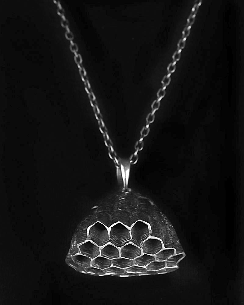 Honeycomb Pendant Sterling Silver