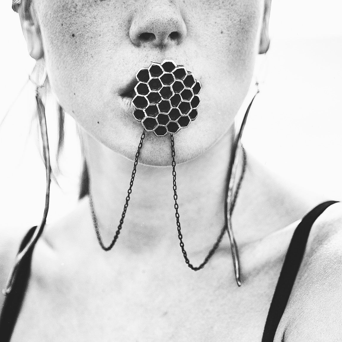 Honeycomb Pendant Sterling Silver