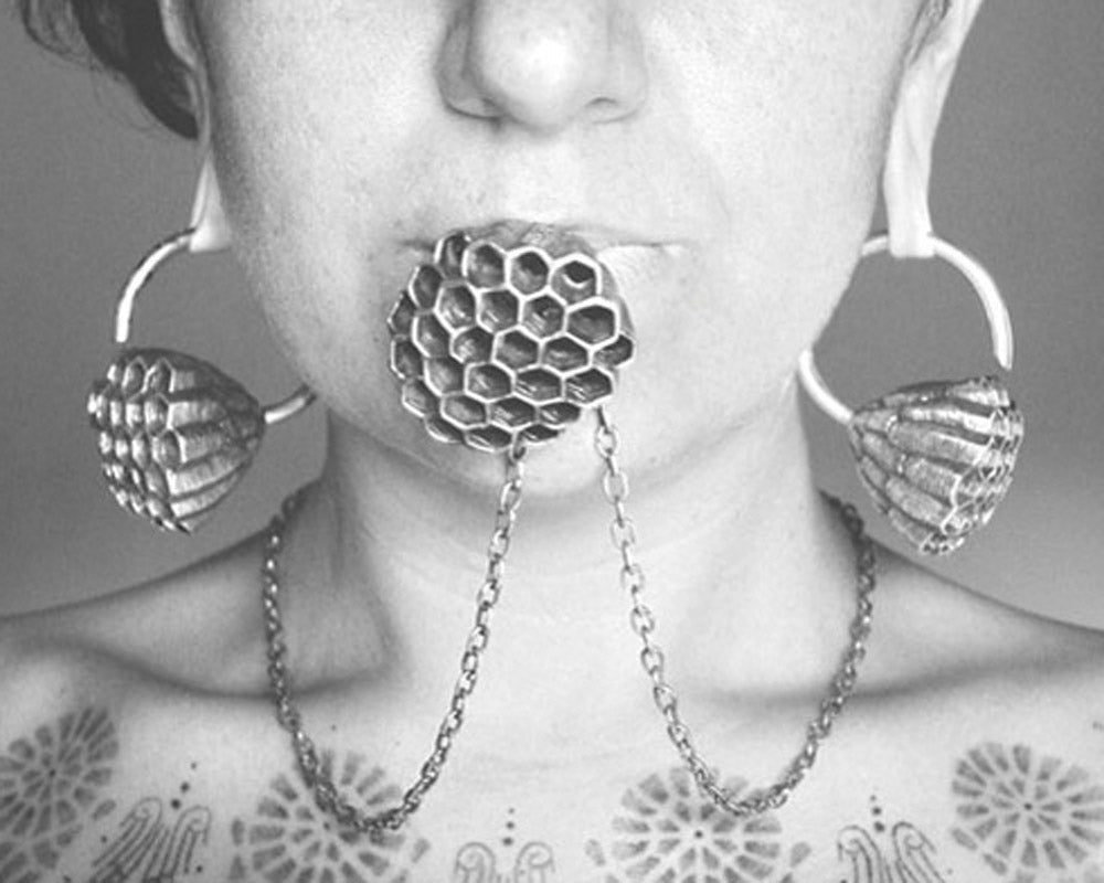 Honeycomb Pendant Sterling Silver