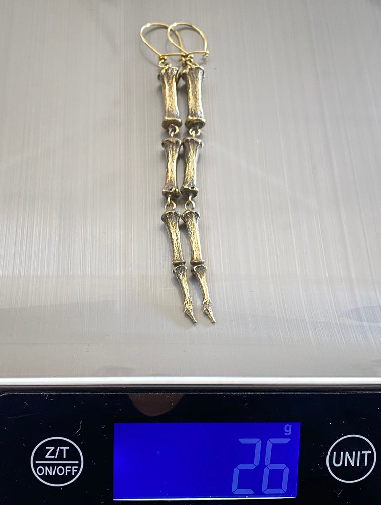 Horse Tail Bone Earring Brass