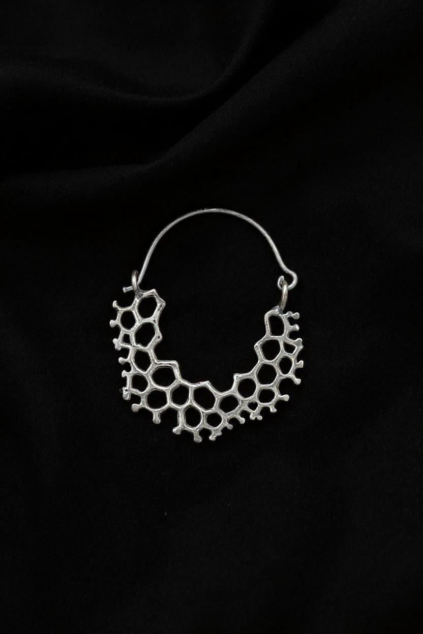 Hex Hoops Mini Silver