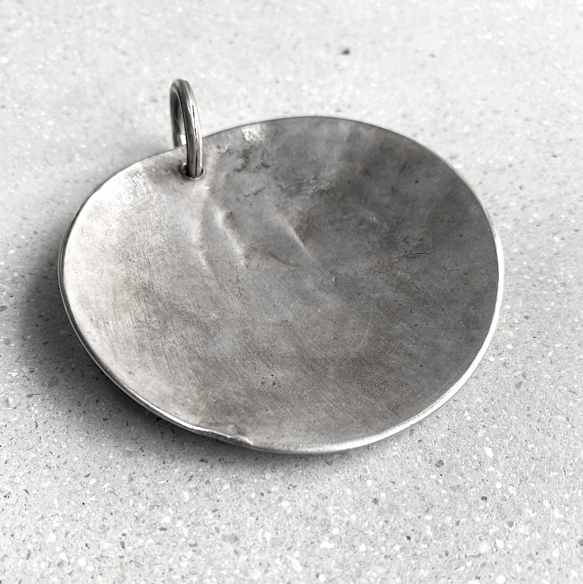 Big Circle Pendant Sterling Silver Raw