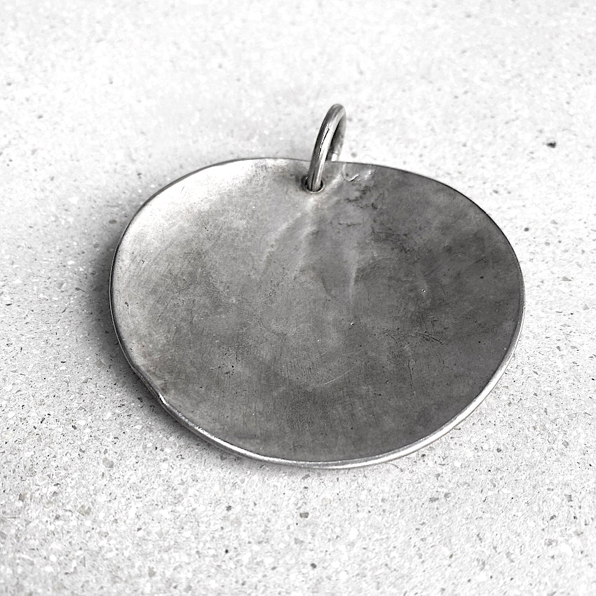 Big Circle Pendant Sterling Silver Raw