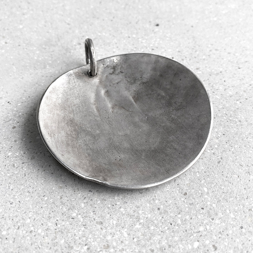 Big Circle Pendant Sterling Silver Raw