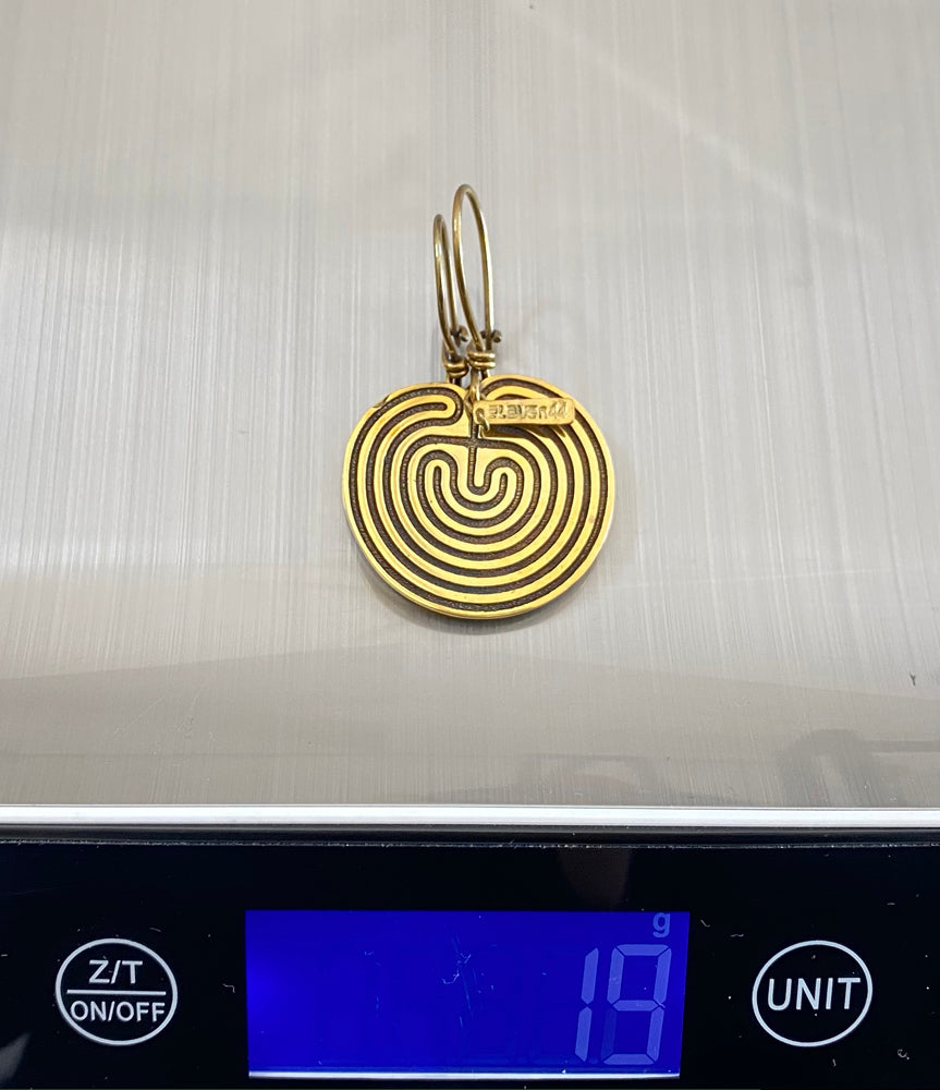 Labyrinth Earrings Brass