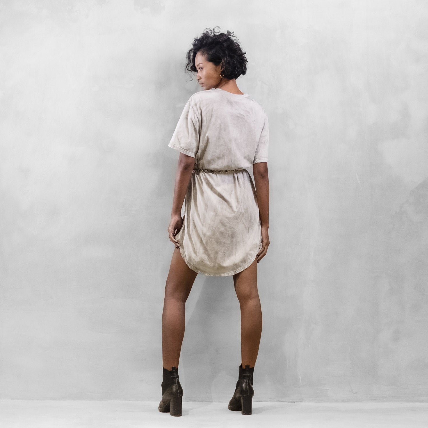 Men's Hand Painted Grey Long Tshirt Organic Cotton