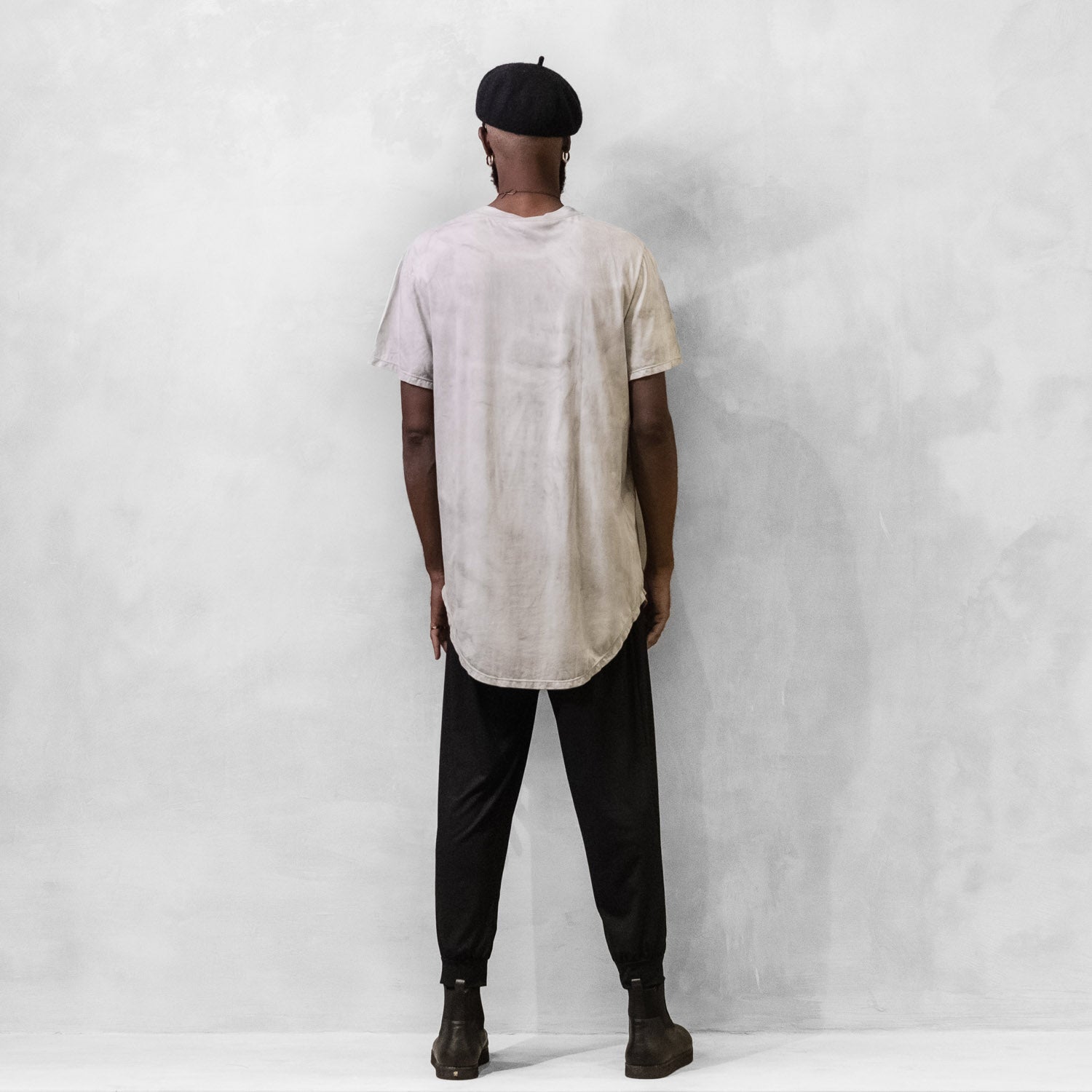 Men's Hand Painted Grey Long Tshirt Organic Cotton