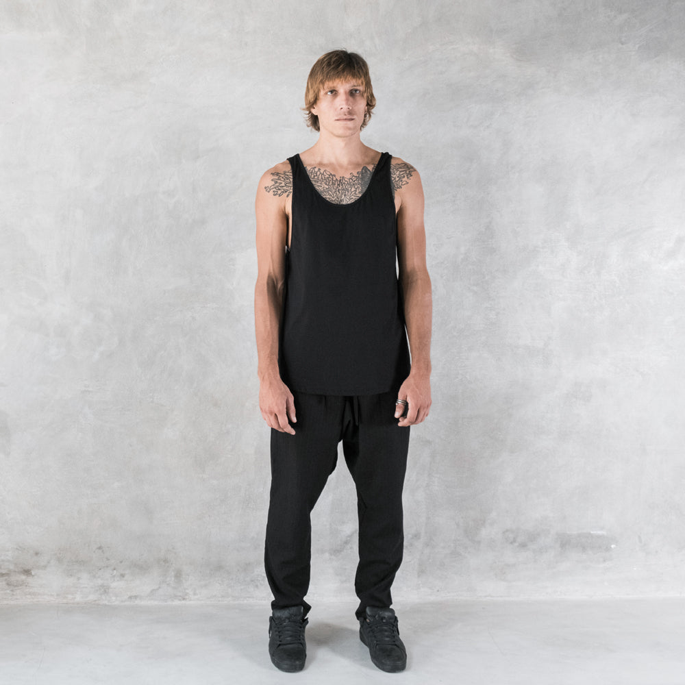 Men's Black Tank Top Organic Cotton