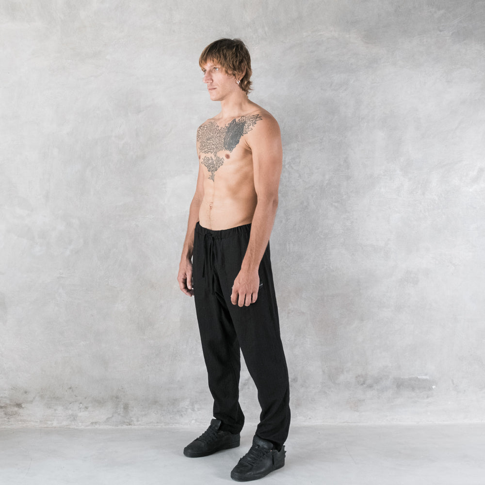Hemp Easy Fit Pants Black Men