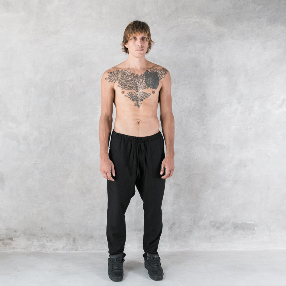 Hemp Easy Fit Pants Black Men