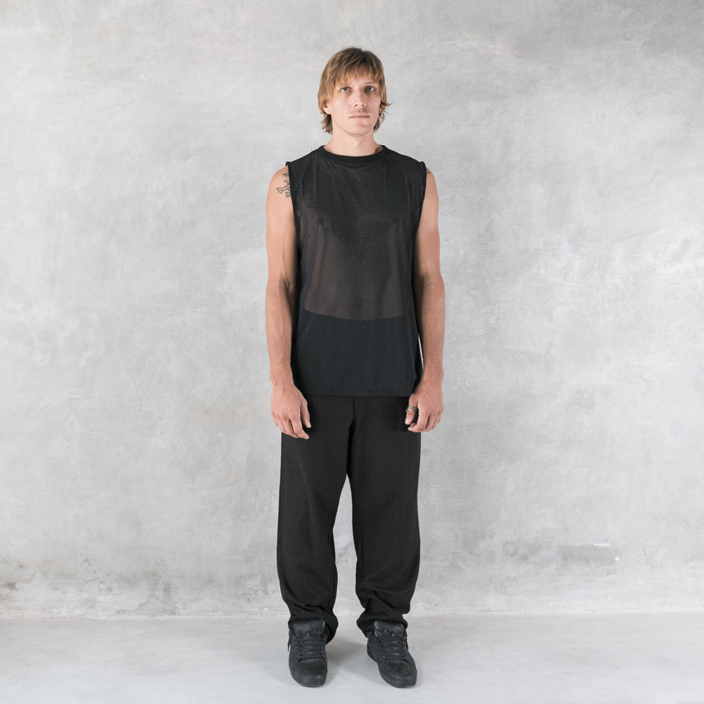 Hemp Gauze Mesh Muscle Tee Men