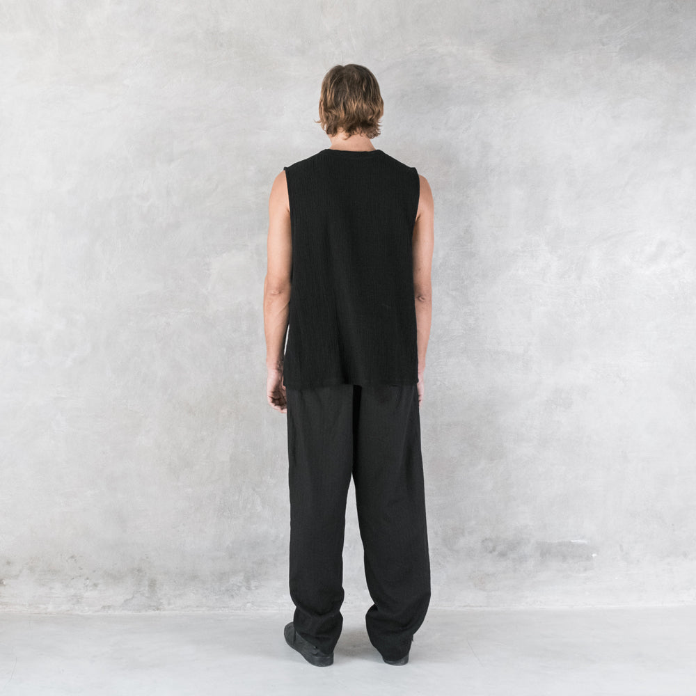 Hemp Gauze Mesh Muscle Tee Men